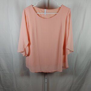 NWT Neineiwu Size S Women Peach Colored 2 Layer Blouse